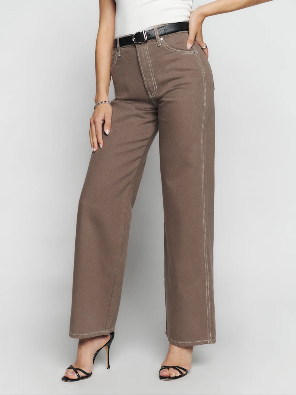 Reformation Cowboy High Rise Wide Leg Pant Size 29